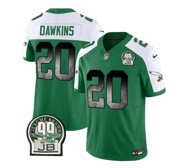 Men's Philadelphia Eagles #20 Brian Dawkins Green/White 2023 F.U.S.E. Throwback Vapor Untouchable Limited Football Stitched Jersey
